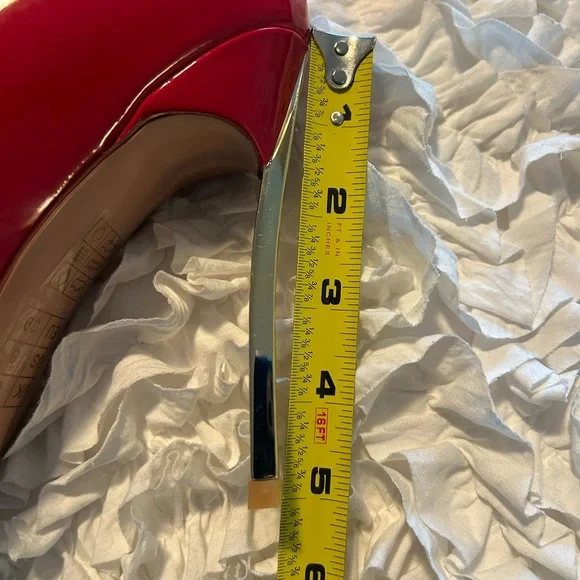 London Rag • Vibrant Red Patent Leather Heeled Boots • EU 39, 8-8.5 - Picture 5 of 8